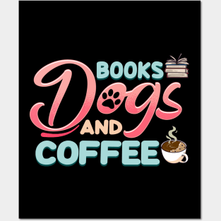 Cute & Funny Books Dogs and Coffee Bookworm Posters and Art